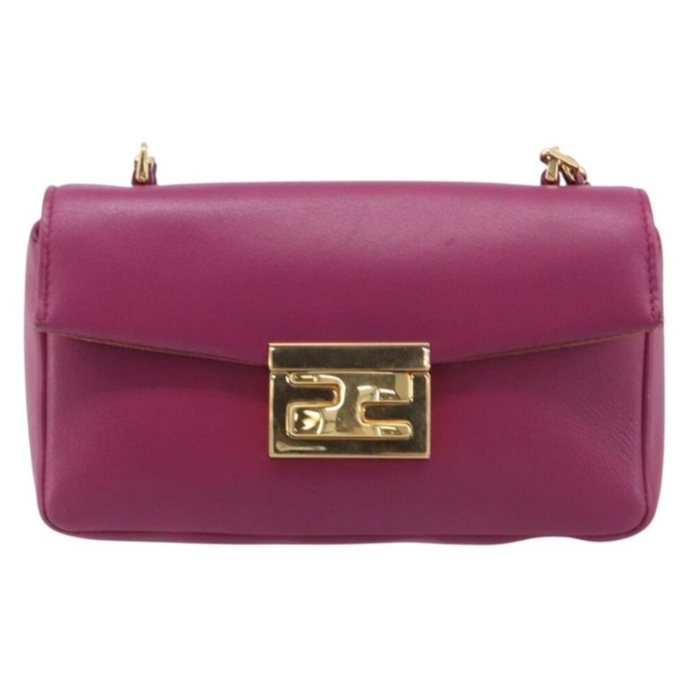 Fendi Be Baguette Flap Leather Pink Leather Handbag